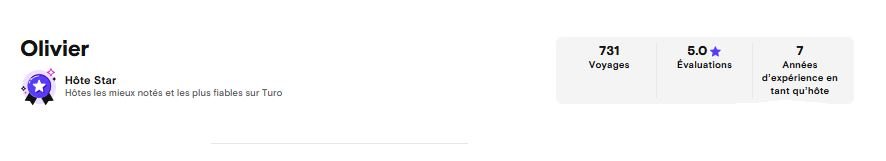 débuter sur Turo
Profil Hôte Star Turo d’un loueur professionnel expérimenté