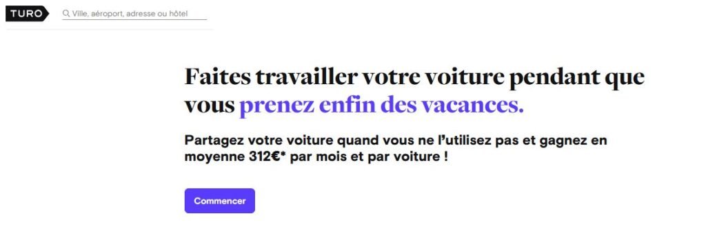 débuter sur Turo
Menu Turo pour hôtes débutants