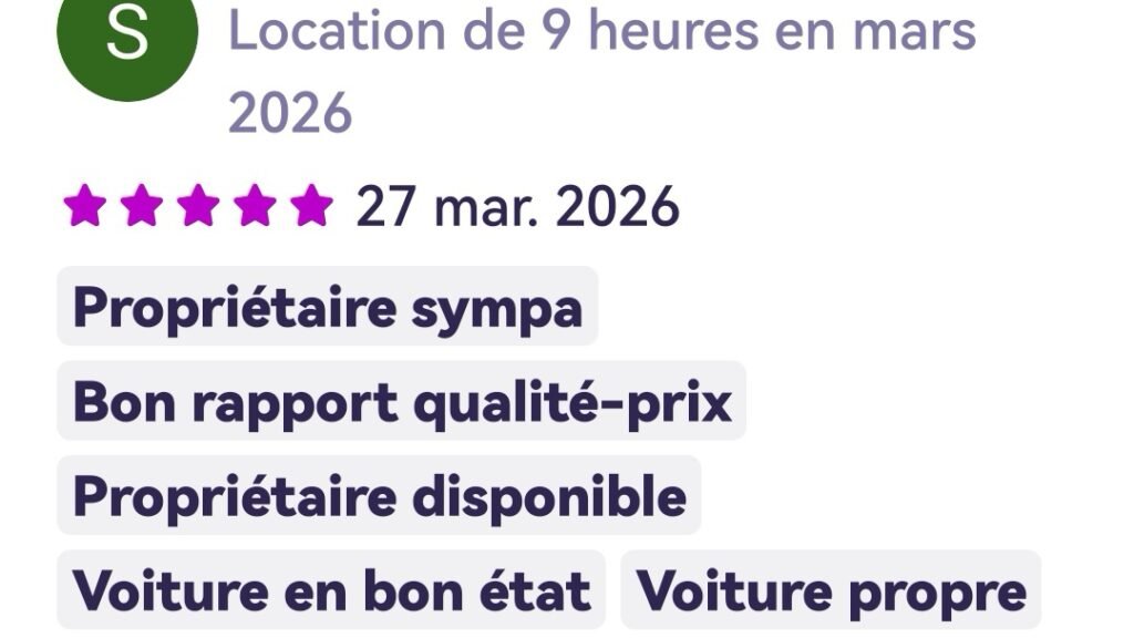 avis client autopartage location voiture particulier